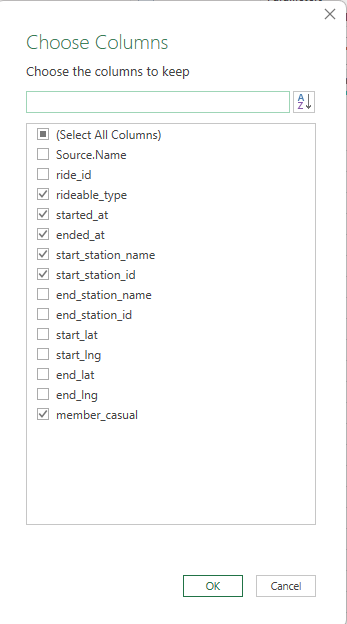 Column Choices